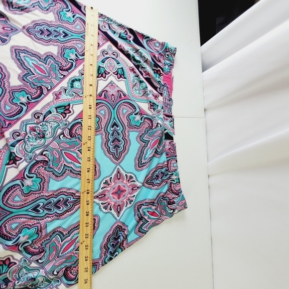 Chico's Paisley Scarf Print Maxi Skirt Size 3 US XL/16 Stretch Pull-on Floral - Picture 7 of 11